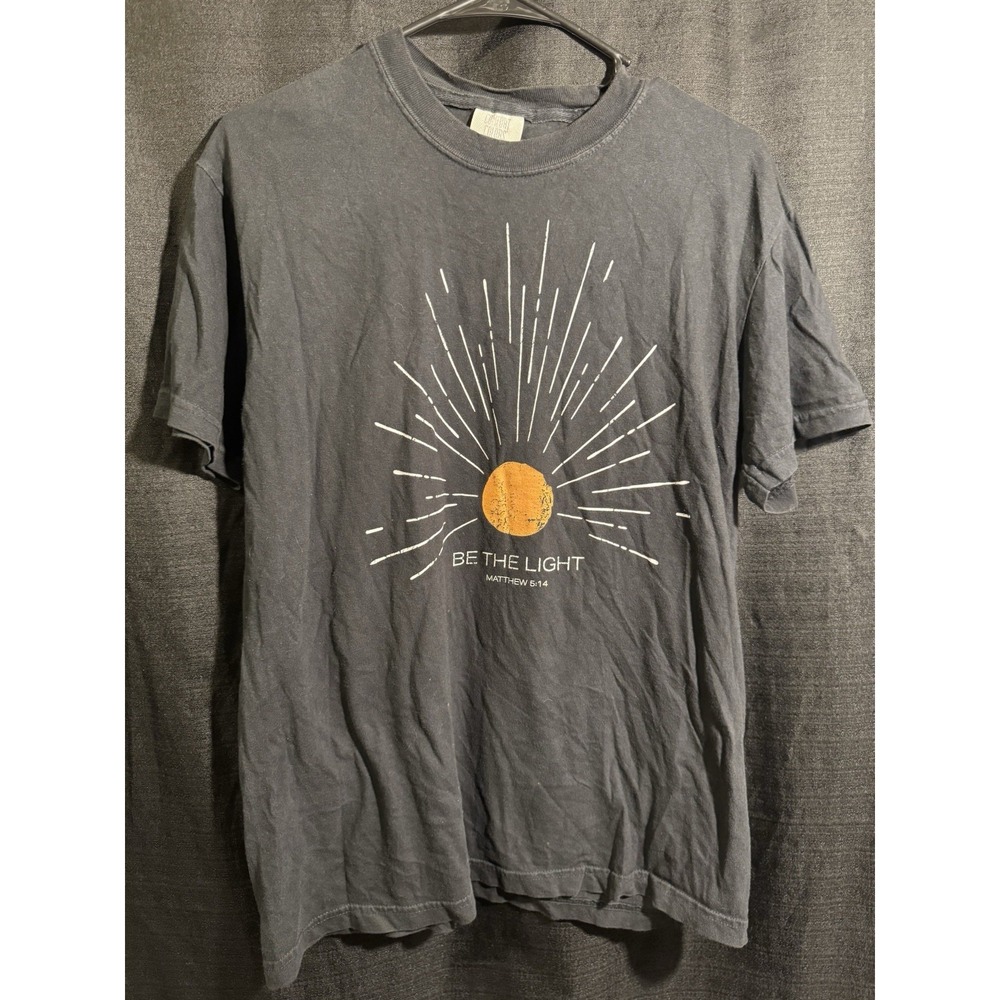 Comfort Colors Be The Light Matthew 5:14 Christian Graphic Tee Medium Gray